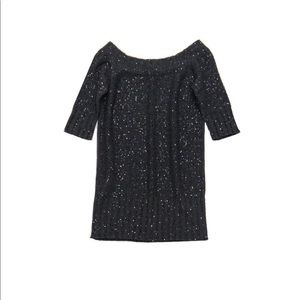 D. EXTERIOR Sequin Sweater Dress